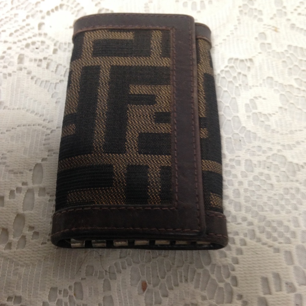 Fendi Italy, Zucca Pattern 4-Hooks Key Case - image 2